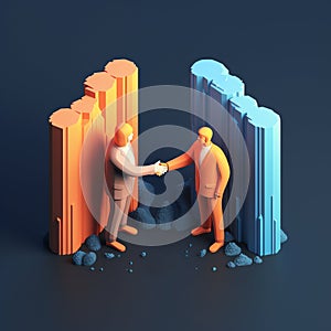 Generative AI Digital contract concept 3D-