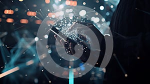 Generative AI Digital technology, big data, internet network connection, futuristic innovation technology backgrou