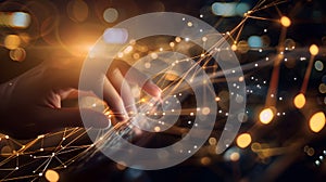 Generative AI Digital technology, internet network connection, digital marketing IoT internet of things. Man using