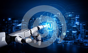 A generative AI displaying its own core processor and system analytics interface. Fermion