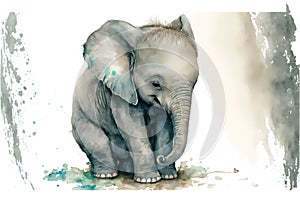 Generative AI drawing of a nice and cool little elephant