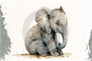 Generative AI drawing of a nice and cool little elephant