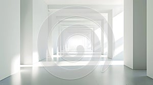 Generative AI Empty floor and modern architectural passageway business concept.