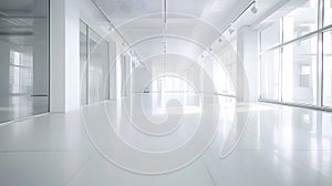 Generative AI Empty hall in the modern office building business concept.