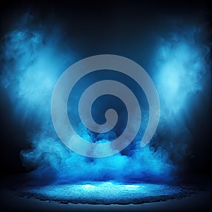 Empty stage with smoke