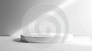 Generative AI Empty white abstract table  platform with empty space for product placement and design solutions bla