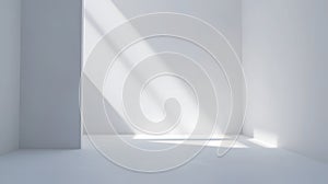 Generative AI Empty white studio background. Design for displaying product. business concept.