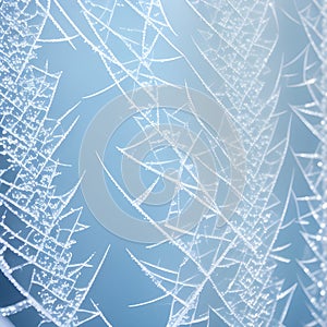 Generative AI fantasies on the theme Pattern freezing has done the frost on glass,in window.The Pattern white silvery background.