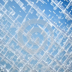 Generative AI fantasies on the theme Pattern freezing has done the frost on glass,in window.The Pattern white silvery background.