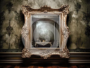 Generative AI: fantasy room with frame optical effects, trompe l\'oeil