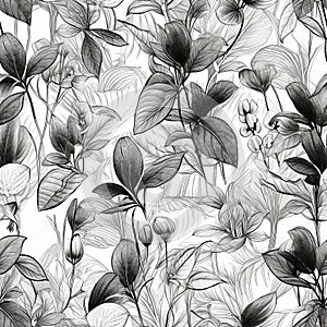 Generative AI Floral seamless pattern-