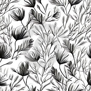 Generative AI Floral seamless pattern-