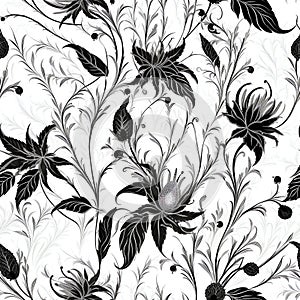 Generative AI Floral seamless pattern-