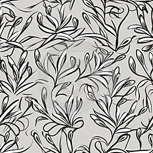 Generative AI Floral seamless pattern-