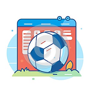 Generative AI Football Soccer Linear Thin-