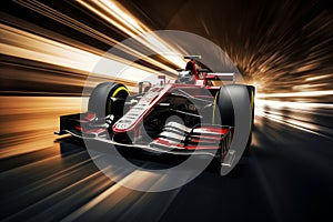 Generative AI a formula 1 car going at high speed, photo created with long photo