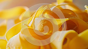 Generative AI Fresh pappardelle pasta close up business concept. photo