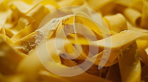 Generative AI Fresh pappardelle pasta close up business concept. photo