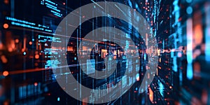 Generative AI Futuristic Digital Technology Abstract Background with Dynamic Data Flow Elements business concept.