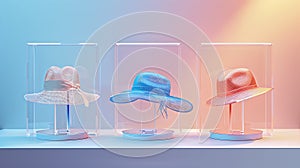 Generative AI HAT MILLINERY STAND CLEAR ACRYLIC HAT STAND MILLINERY Shop Window display Stand Acrylic Accessory Pr