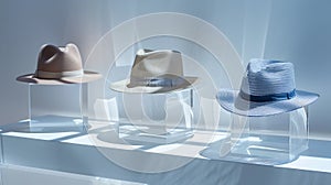 Generative AI HAT MILLINERY STAND CLEAR ACRYLIC HAT STAND MILLINERY Shop Window display Stand Acrylic Accessory Pr