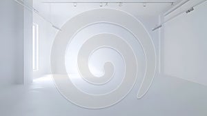 Generative AI high definition empty white room business concept.