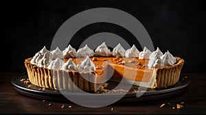 Generative AI, Homemade american traditional pumpkin pie slice