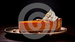 Generative AI, Homemade american traditional pumpkin pie slice