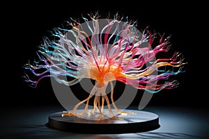 Human brain neural plasticity, neuroscience and neurobiology. Neurological diseases, mind disorders with neuroradiology oncology. photo