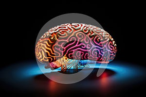 Human brain neural plasticity, neuroscience and neurobiology. Neurological diseases, mind disorders with neuroradiology oncology. photo