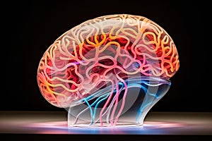 Human brain neural plasticity, neuroscience and neurobiology. Neurological diseases, mind disorders with neuroradiology oncology. photo