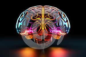 Human brain neural plasticity, neuroscience and neurobiology. Neurological diseases, mind disorders with neuroradiology oncology. photo