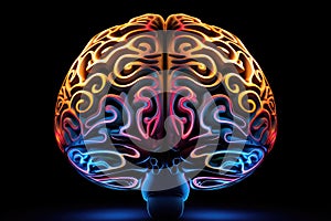 Human brain neural plasticity, neuroscience and neurobiology. Neurological diseases, mind disorders with neuroradiology oncology. photo