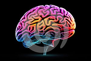 Human brain neural plasticity, neuroscience and neurobiology. Neurological diseases, mind disorders with neuroradiology oncology. photo