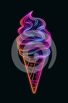 Generative AI Ice Cream Neon Light-