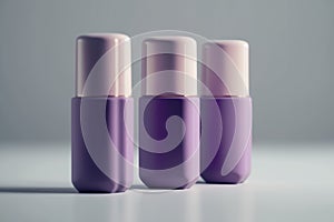 Generative AI illustration of cosmetic product in purple bottles