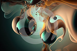 Generative AI illustration of earth colors floating smoke abstract background