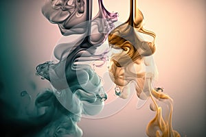 Generative AI illustration of earth colors floating smoke abstract background