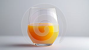 Generative AI Illustration glass of fresh orange juice isolated on white background