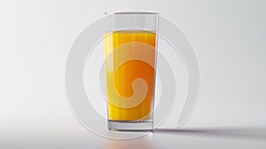Generative AI Illustration glass of fresh orange juice isolated on white background