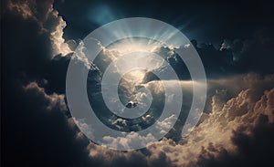 Generative AI illustration of heaven afterlife concept