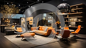 Generative ai illustration of Living room in minimalist modern interior