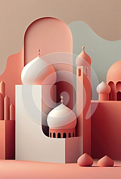 Generative AI illustration of muslim ramadan images background