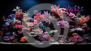 Generative ai illustration of Reef tank marine aquarium