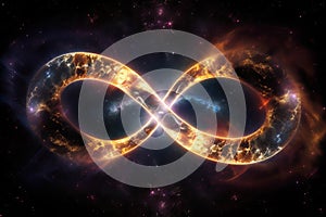 Generative AI illustration of reincarnation as infinity of universe photo