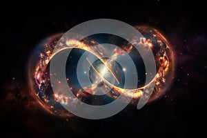 Generative AI illustration of reincarnation as infinity of universe photo