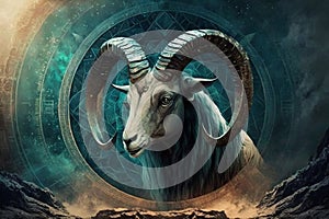 Generative AI illustration surreal astrology concept. zodiac signs. Capricorn