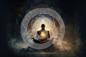 Generative AI illustration of transcendental meditation photo