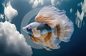 Generative AI illustration of wonderful and colorful betta fish