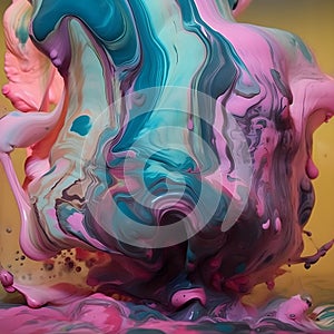 Generative ai illustrations, FLUID ART, MIXING COLORS, THAT EXPLODE AND CREATE A MAGIC OF COLORS